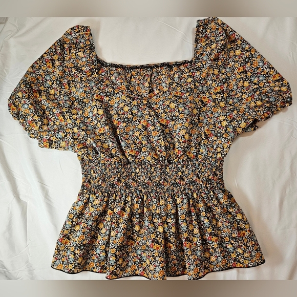 Emery Rose Womens Multicolored Short Sleeve Poplin Top Size 3X - Picture 1 of 11